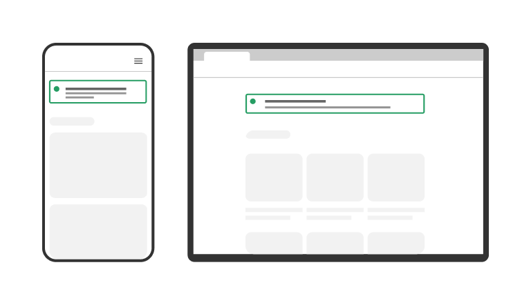 スクリーンショット:ページ上部に配置されたノティフィケーションバナー